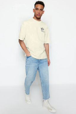 Ta_ Oversize/Geni_ Kesim Uzak Do_u Bask_l_ K_sa Kol %100 T-Shirt TMNSS23TS00170 - Trendyolmilla фото 2
