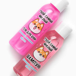 Подарочный набор косметики «Корги», шампунь для волос и гель для душа, 2×100 мл, Beauty Fox