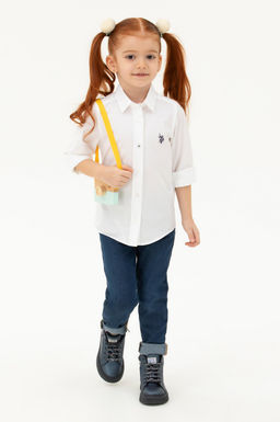 Белая рубашка с длинным рукавом для девочки Неожиданная скидка в корзине