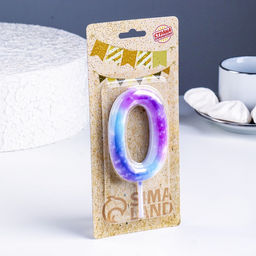 Свеча в торт на шпажке Галактика, цифра 0, 9 см, ГИГАНТ - Страна карнавалия фото 2