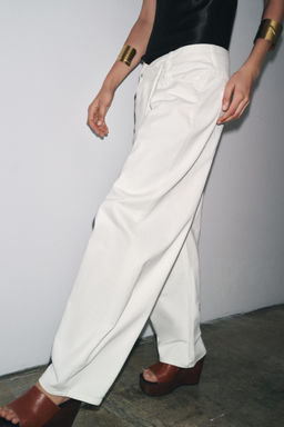 ZW COLLECTION PLEATED COTTON TROUSERS - Zara фото 13