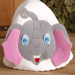 Шапка для бани с детской аппликацией Слонёнок войлок - Simaland фото 2