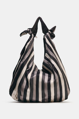KNOTTED SATIN-EFFECT MAXI BUCKET BAG - Zara фото 7