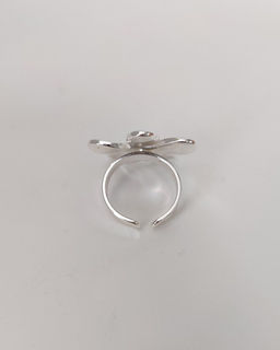 Кольцо с белым серебрением