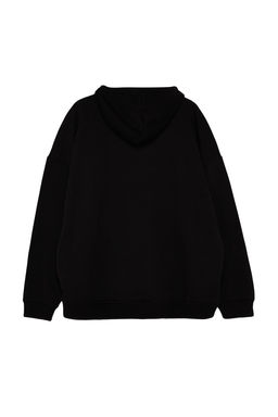 TRENDYOL MAN Kahverengi Unisex Buyuk Beden Oversize/Genis Kesim Bask?l? Ici Polar Pamuk Sweatshirt TMNAW24AO00021 - Trendyolmilla фото 8
