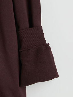 Bisiklet Yaka Bask?l? Erkek Kal?n Sweatshirt