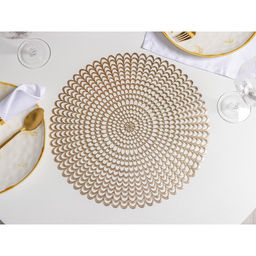 Салфетки сервировочные на стол Доляна «Солнечная», d=38 см, 4 шт., золотые