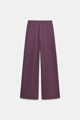 INTERLOCK WIDE-LEG TROUSERS - Zara фото 8
