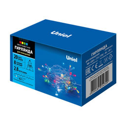 ULD-S0280-020/DTA MULTI IP20 Гирлянда светодиодная с контроллером, 20 светодиодов, 2,8 м, разноцветная, IP20, провод прозрачный.
