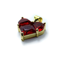 Подвеска Сердечко Red-gold чешское стекло с алмазной огранкой