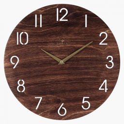 Часы настенные, интерьерные, бесшумные, d-35 см, дерево, открытые