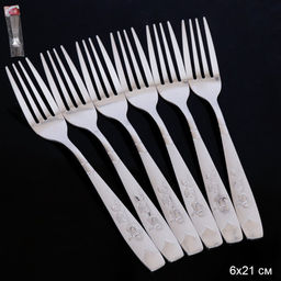 Вилка столовая 6 штук серебро 5 / Q-673 /уп 100/ 0,30/серебро - Галеонтрейд фото 2