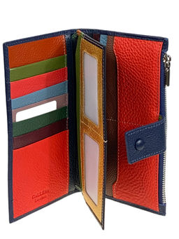 Женское портмоне из натуральной кожи, цвет синий - Greta фото 2