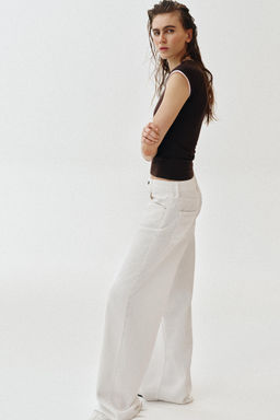 CAMISETA EFECTO DOBLE MANGA CORTA / Chocolate - Zara фото 4