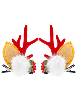 Зажимы для волос 2шт. "Снежок с цветами" 8.5см (НУ-1937)