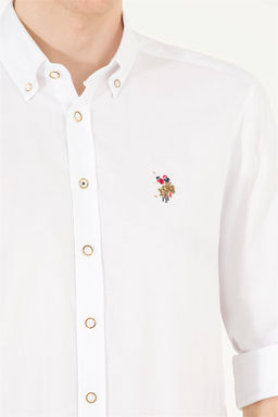 U. S. Polo Assn Мужская белая базовая рубашка с длинным рукавом - U.s. polo assn фото 14