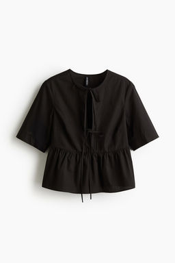 Blusa de popelina con cierre de lazada - H&m фото 7