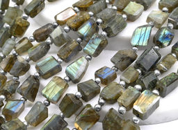 Бусины из лабрадора граненые 6*10мм, 26см, 21 бусина, 15,5г Радуга камня