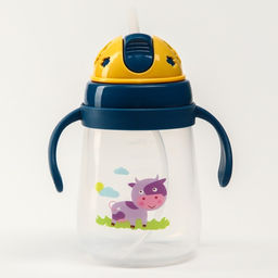 Поильник с силиконовой трубочкой и ручками, 400 мл., цвет МИКС - Simaland фото 8