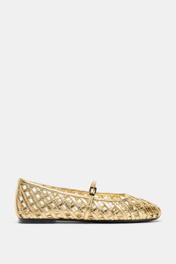 METALLIC EFFECT MESH BALLERINAS