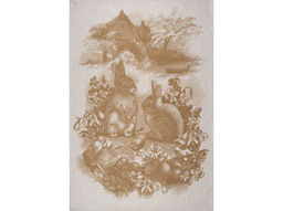 07с-39ЯК 50*70 Полотенце "Весенний кролик" цв. горчица