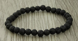 Лава (Бразилия) черный 6мм, браслет Классика длина 17см - Agat77 фото 2