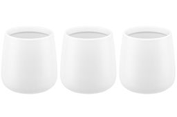 Набор банок д/хранения 3 пр. 850 мл 12*12*13 см "Tea, Coffee, Sugar" с бамбук. крышк. белый матовый