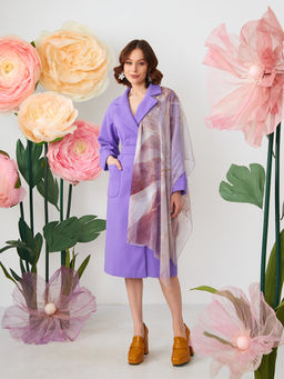 Большой, мягкий, тонкий и очень нежный двусторонний палантин с рисунком в стиле арт-дек - Tantino фото 6