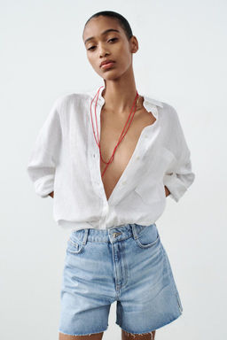 Z1975 HIGH-WAIST SHORTS WITH VENTS AT THE HEM - Zara фото 11