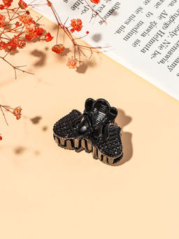 Цена за 24 шт. Крабик для волос «Глянец», бабочка в сеточке, 4 см, чёрный