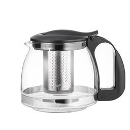 Заварочный чайник LARA 1250мл, СИЛИКАТНОЕ СТЕКЛО, стальной фильтр, подъем крышки (LR06-20)  фото 3