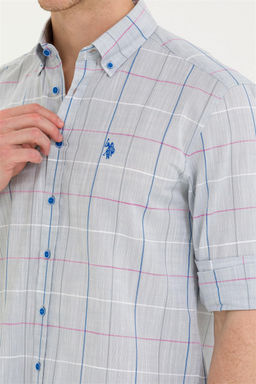 U. S. Polo Assn Мужская серая рубашка в шотландскую клетку - U.s. polo assn фото 14