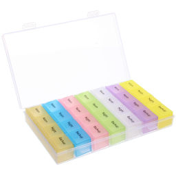 Цена за 2 шт. Таблетница - органайзер 28 ячеек "VOSTOKDOM", 18*10.7*2.8см