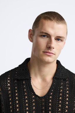 CROCHET KNIT POLO SHIRT - Zara фото 5
