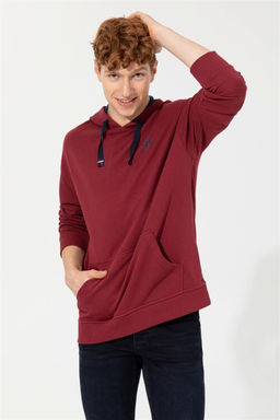 U. S. Polo Assn Мужская толстовка оверсайз с капюшоном вишневого цвета - U.s. polo assn фото 9