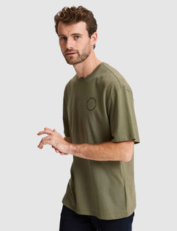 Haki Comfort Fit Bisiklet Yaka Ti__rt