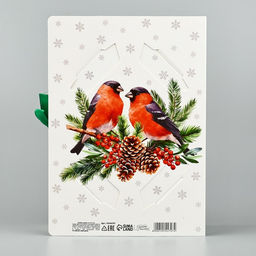 Цена за 2 шт. Складная новогодняя коробка-книга «Снегири», 21×15×7 см