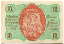 10 геллеров 1920 года Австрия Санкт-Пёльтен (нотгельд)