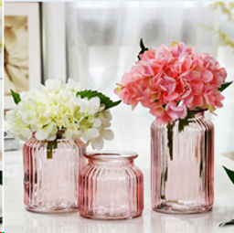 Ваза для цветов розовое стекло / WRD-155 /уп 30/ без и/уп