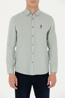 Мужская мятная базовая рубашка с длинным рукавом Неожиданная скидка в корзине - U.s. polo assn фото 6