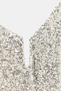 VESTIDO MIDI LENTEJUELAS ZW COLLECTION / Plata - Zara фото 8