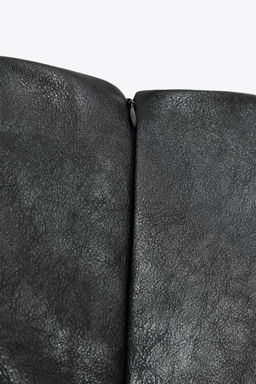 FAUX LEATHER SHORT DRESS WITH SHOULDER PADS - Zara фото 9