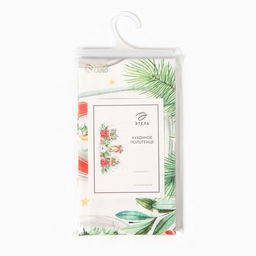 Полотенце Этель Christmas red flowers 40х73 см, 100% хл, саржа 190 гр/м2  фото 2