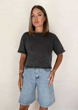 K12861 Футболка OVER SIZE ГРАФИТ