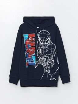 Kap??onlu Spider-Man Bask?l? Erkek ?ocuk Sweatshirt