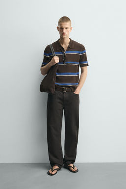 POLO PUNTO JACQUARD RAYAS / Marr?n
