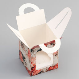 Цена за 5 шт. Коробка для 1 капкейка, Цветочки, 9.2?9.2?11.1 см