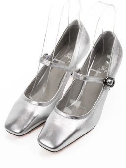 06-939A-841C GREY/SILVER Туфли женские (натуральная кожа)
