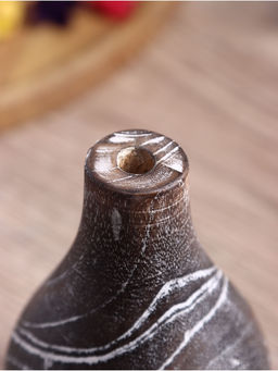 Ваза для сухоцветов «Аделина», 10×10×15 см, дерево джати, тёмно-коричневая