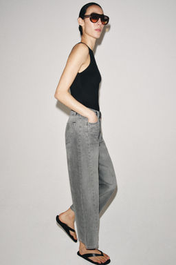 JEANS ZW COLLECTION ANKLE RELAXED TIRO MEDIO / Gris - Zara фото 2